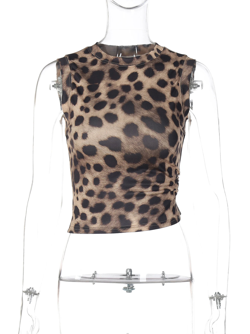 Leopard Sleeveless Bodycon T-Shirt