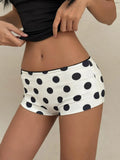 Polka-Dot Ruffle Slim-Fit Pants