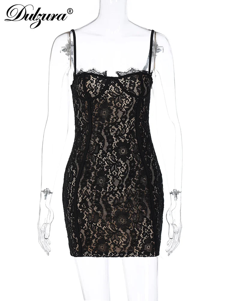 Nadia Lace Sleeveless Bodycon Mini Dress