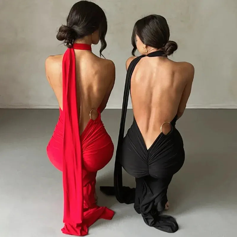 Backless Sleeveless Bodycon Maxi Dress