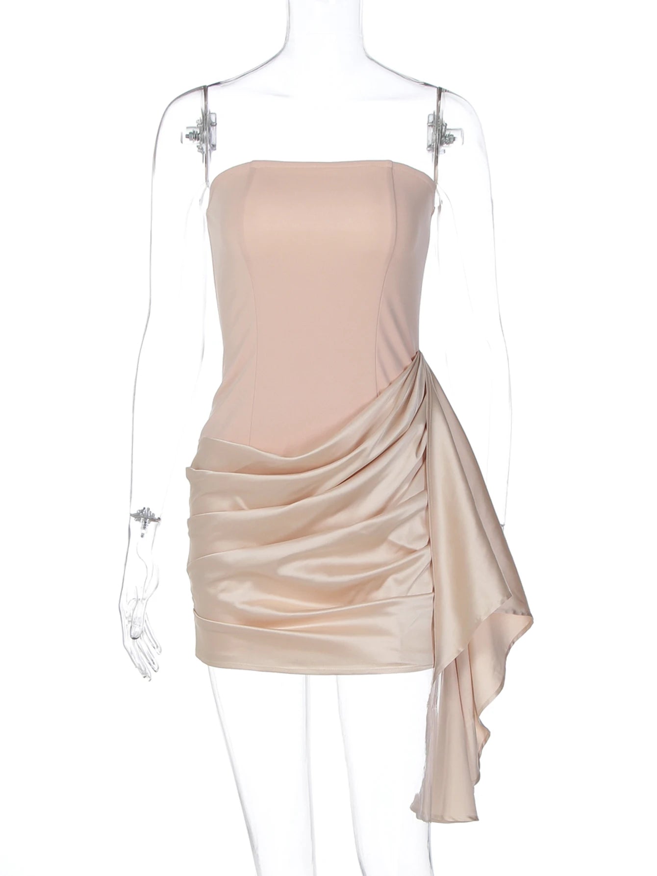 Satin Backless Tie-Detail Sleeveless Mini Dress