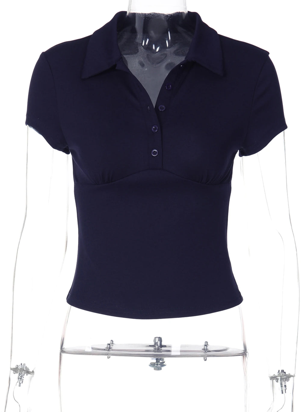 Short-Sleeve Slim-Fit Cropped T-Shirt