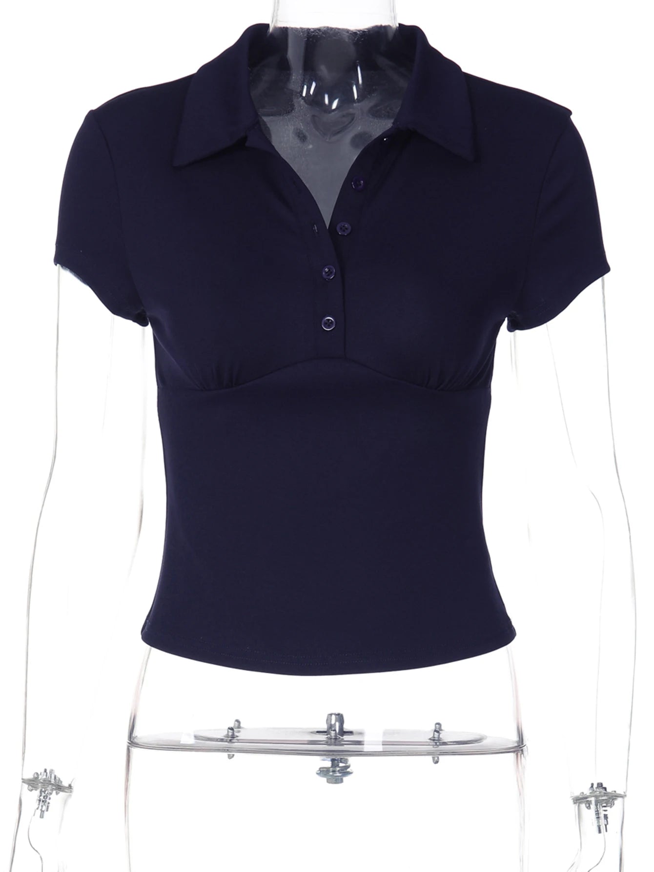 Short-Sleeve Slim-Fit Cropped T-Shirt