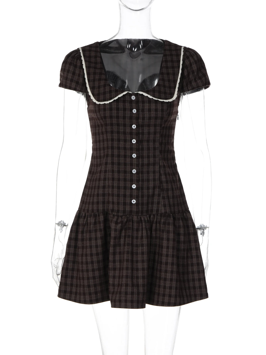 Plaid Sleeveless Slim-Fit Mini Dress