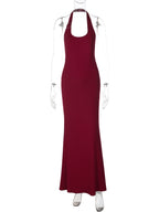 Backless Halter Sleeveless Maxi Dress