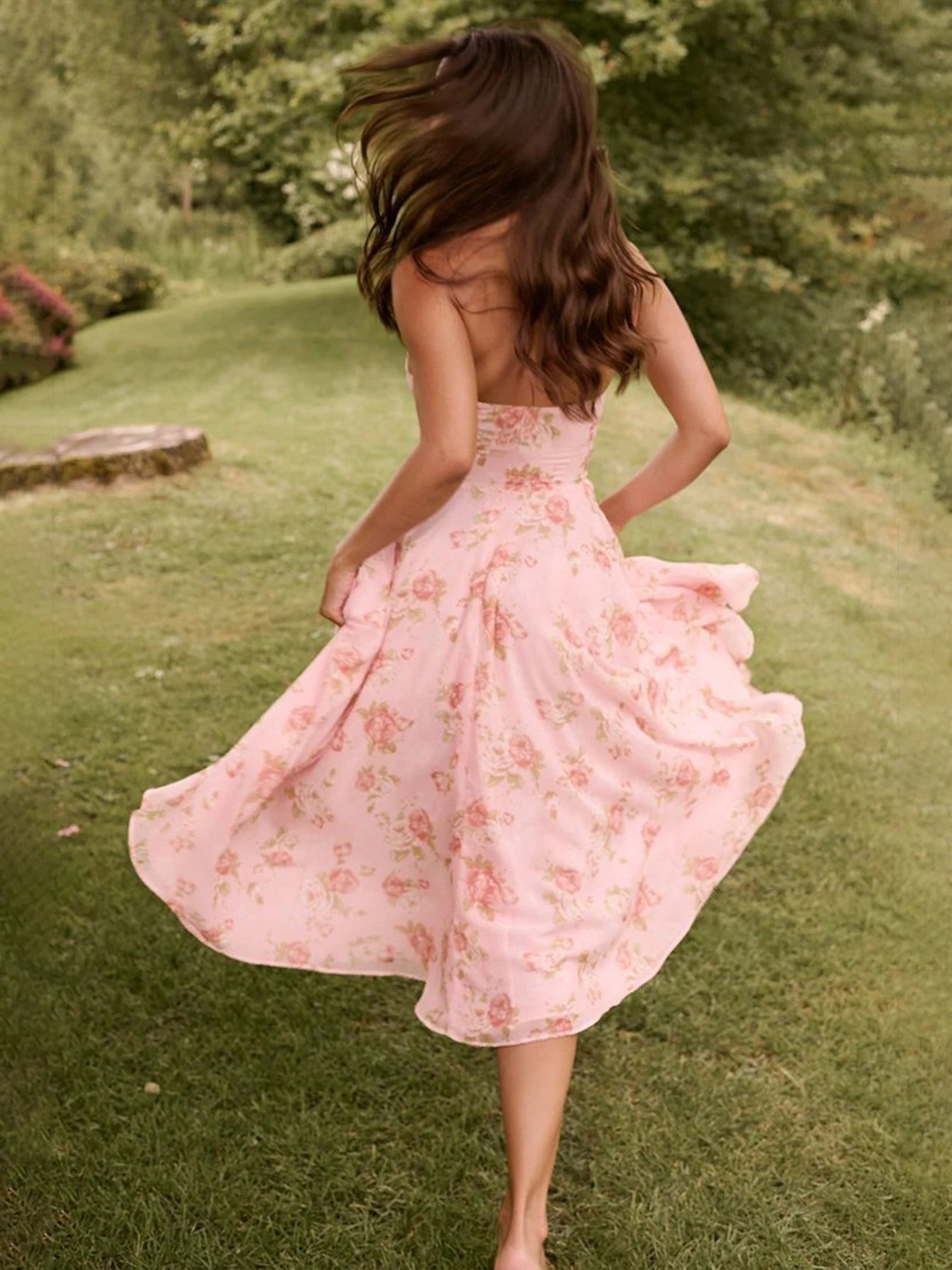 Mesh Backless Halter Sleeveless Maxi Dress