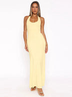 Backless Halter Sleeveless Bodycon Maxi Dress
