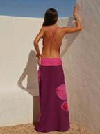 Mesh Ruched Backless Sleeveless Two-Piece Set
