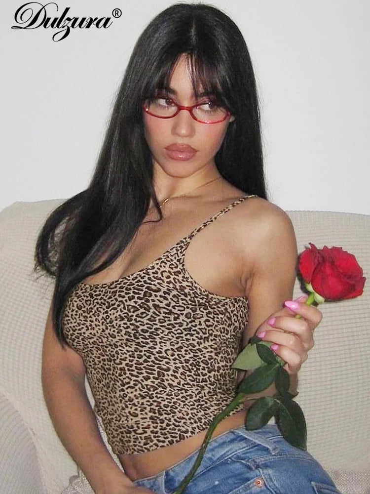 Leopard Cropped Camisole Top