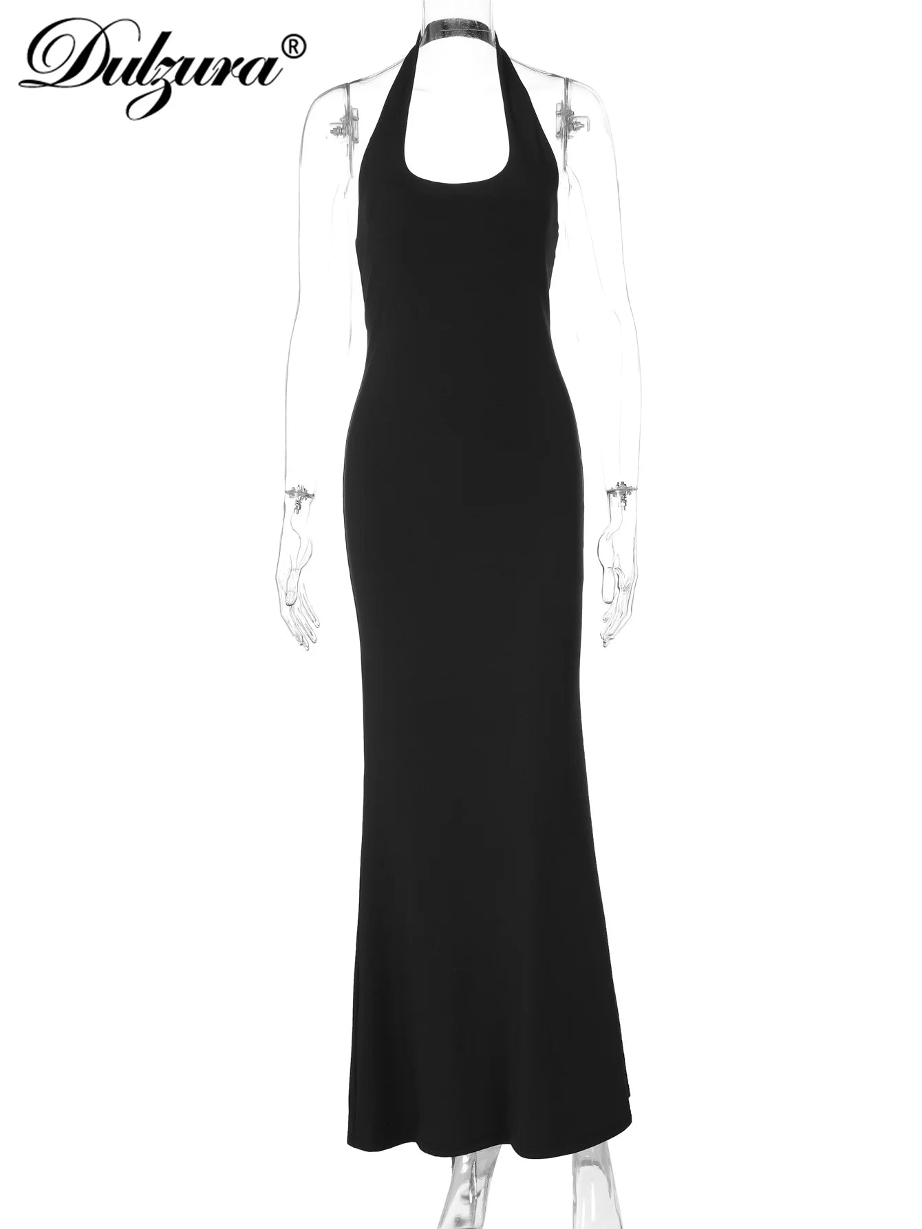 Backless Halter Sleeveless Bodycon Maxi Dress