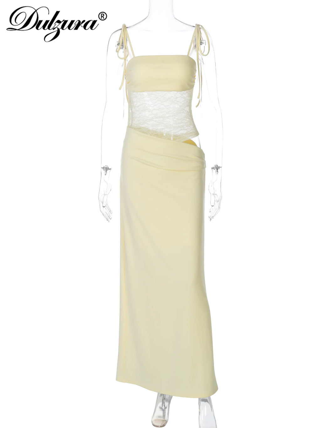 Lace-Up Backless Cutout Sleeveless Maxi Dress