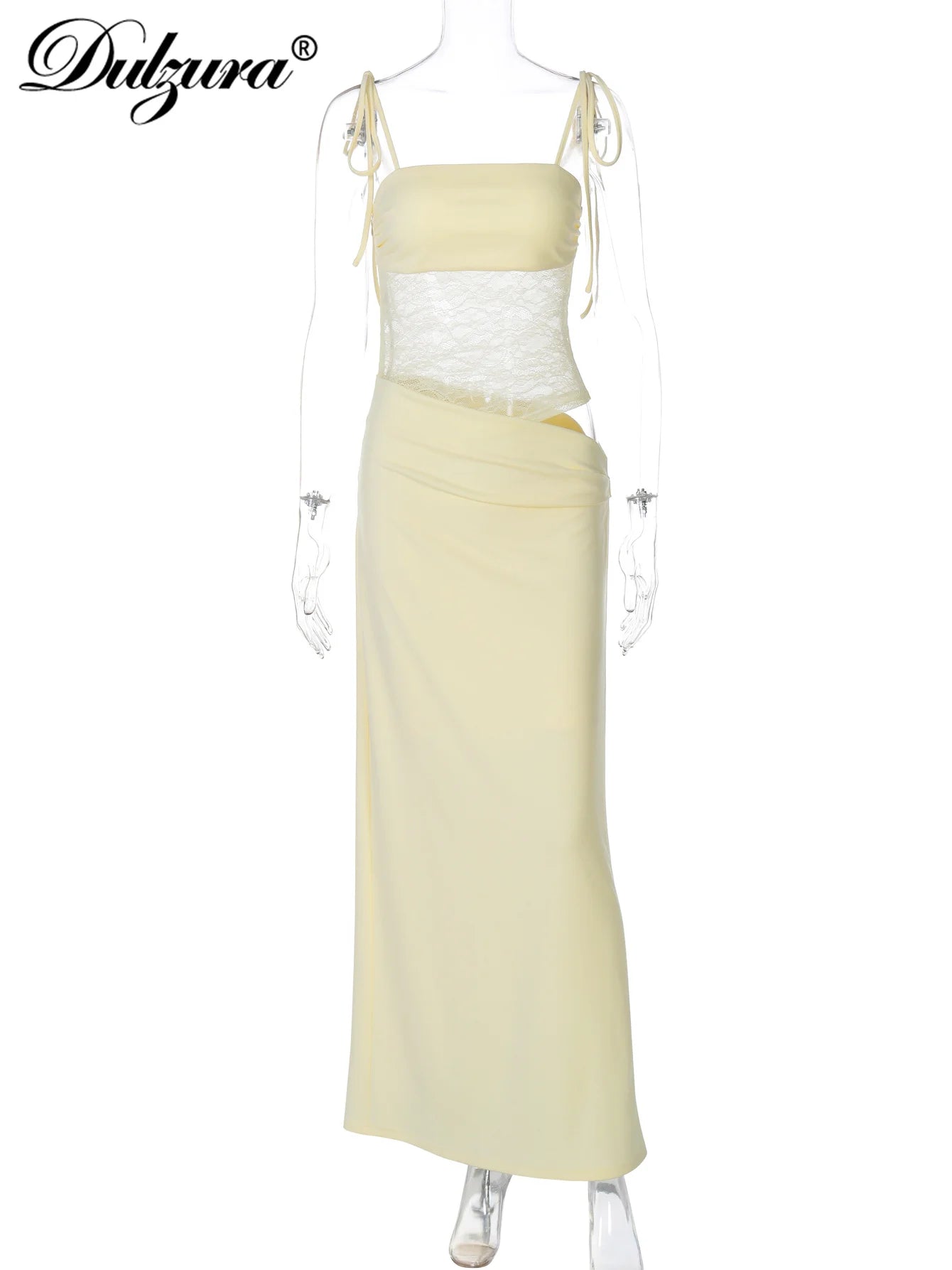 Lace-Up Backless Cutout Sleeveless Maxi Dress