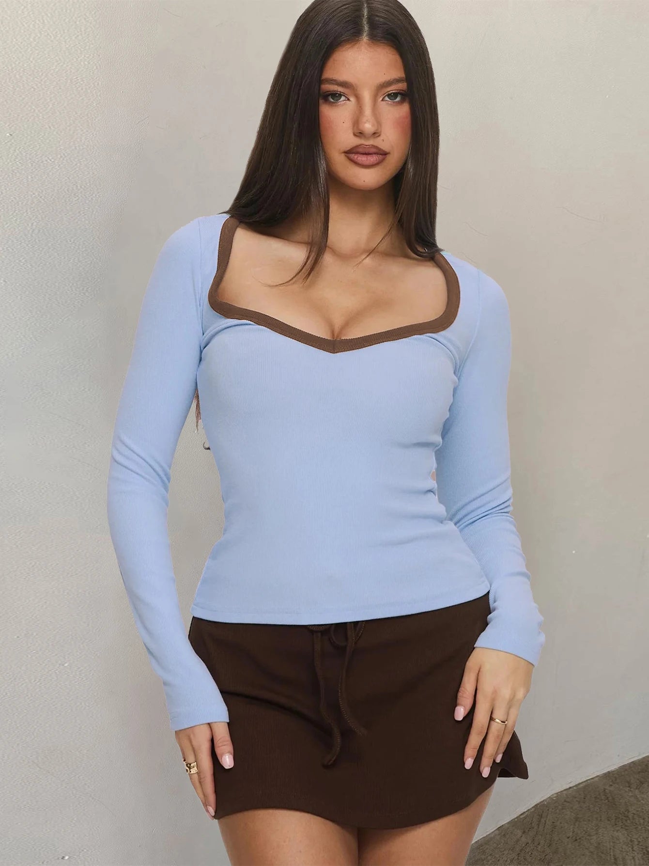 Long-Sleeve Bodycon T-Shirt