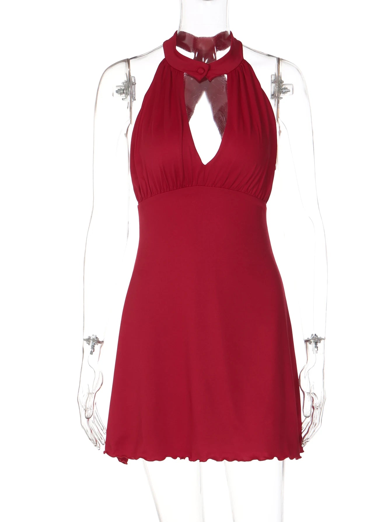 Ruffle Backless Sleeveless Mini Dress