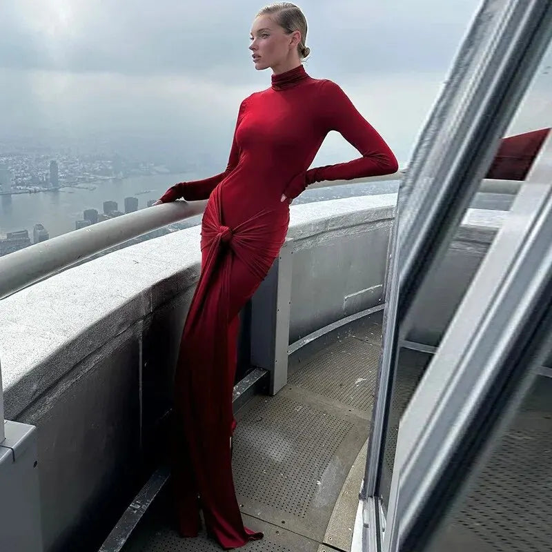 Kaia Long-Sleeve Bodycon Maxi Dress