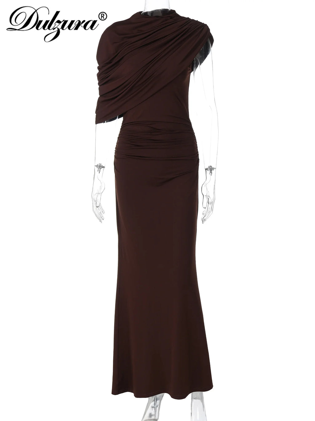 Ruched Sleeveless Slim-Fit Maxi Dress
