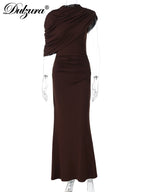 Ruched Sleeveless Slim-Fit Maxi Dress