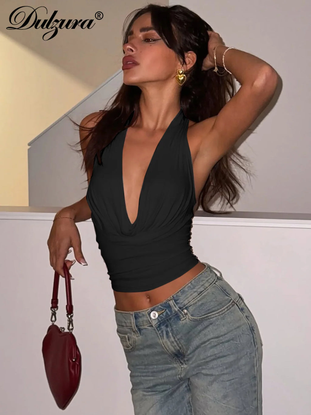 Backless Halter Sleeveless Bodycon Tank Top