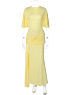 Ruched Backless Tie-Detail Maxi Dress