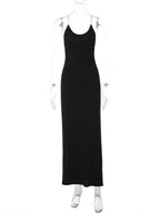 Lace-Up Backless Sleeveless Slim-Fit Maxi Dress
