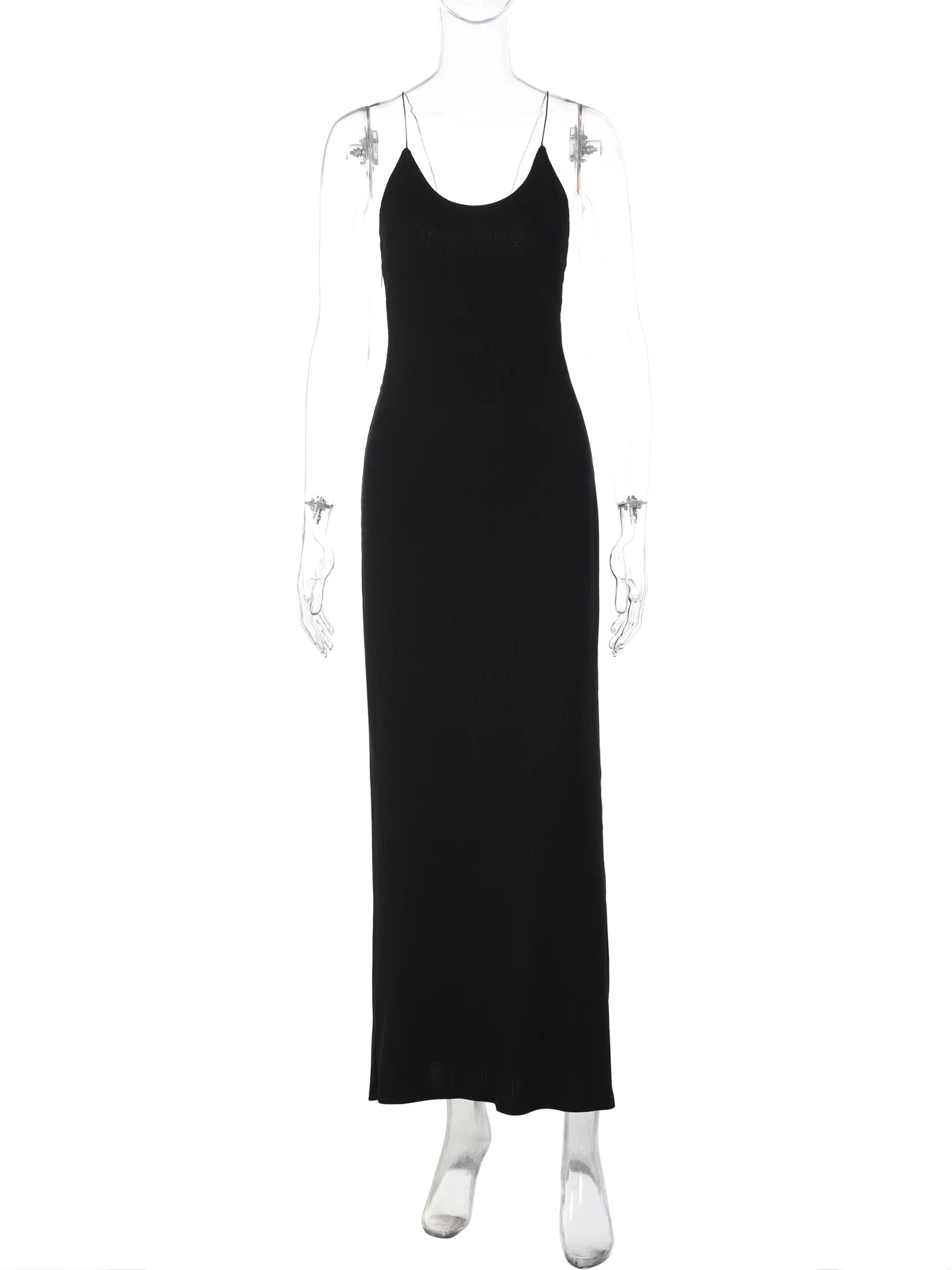 Lace-Up Backless Sleeveless Slim-Fit Maxi Dress