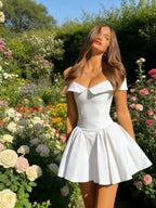 Backless Off-Shoulder Sleeveless Mini Dress