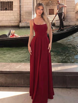 Pleated Backless Sleeveless Slim-Fit Maxi Dress