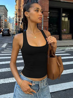 Romy Square-Neck Sleeveless Bodycon Tank Top