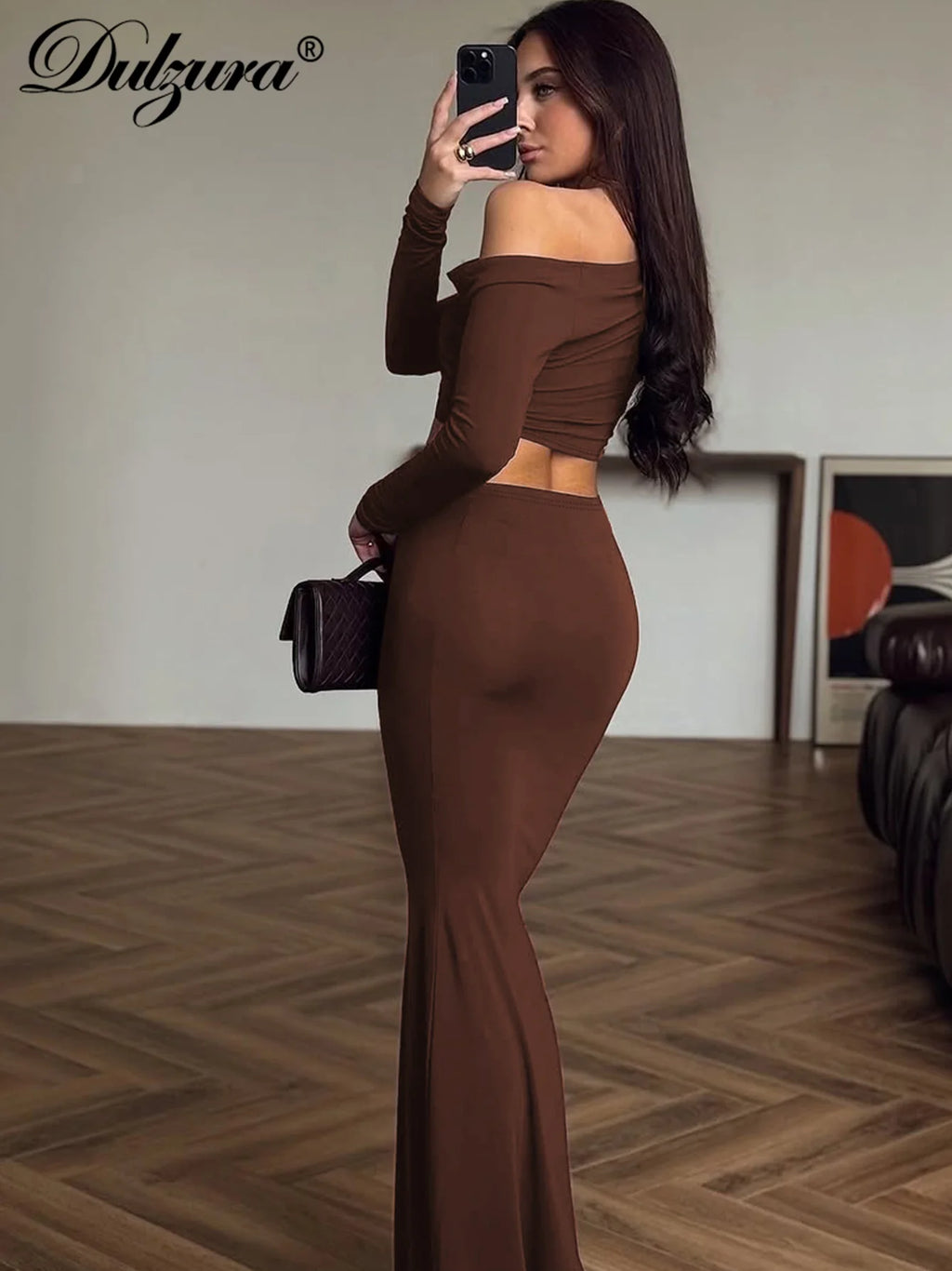 Ruched One-Shoulder Long-Sleeve Sleeveless Two-Piece Set