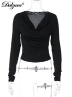 V-Neck Long-Sleeve Slim-Fit T-Shirt