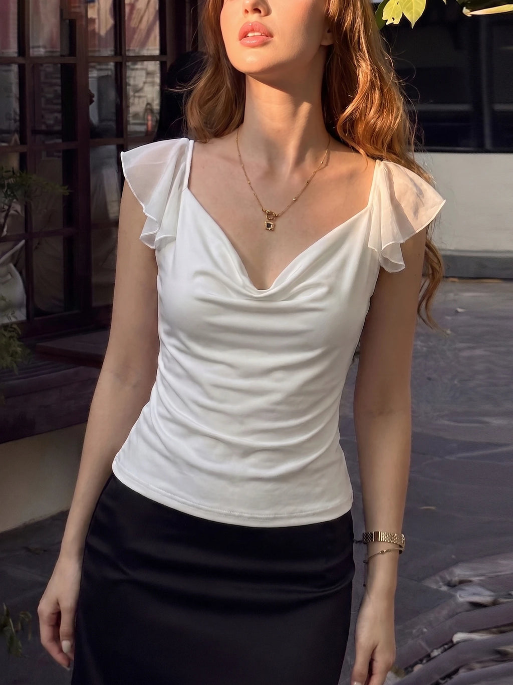 Chiffon Backless Tank Top