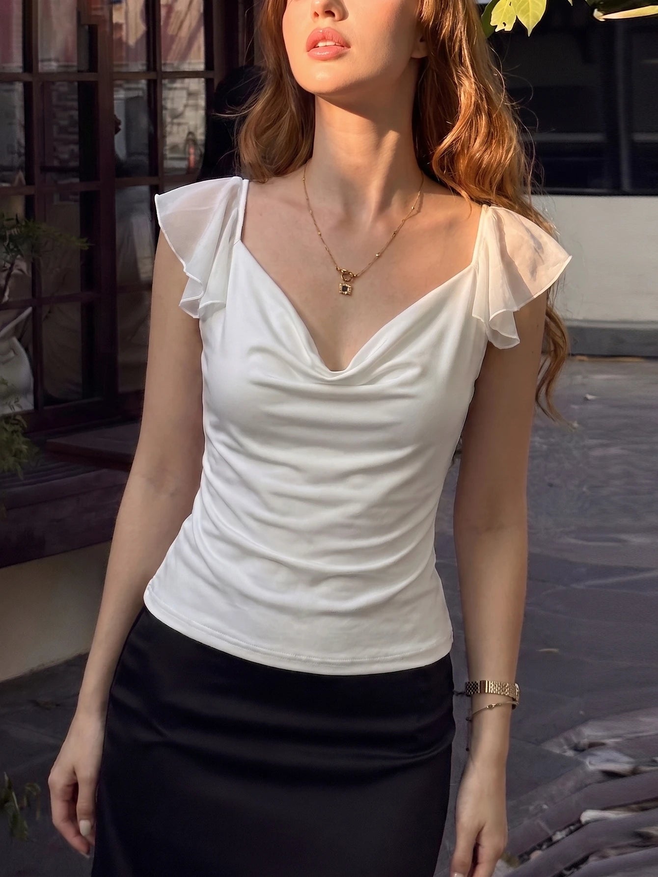 Chiffon Backless Tank Top