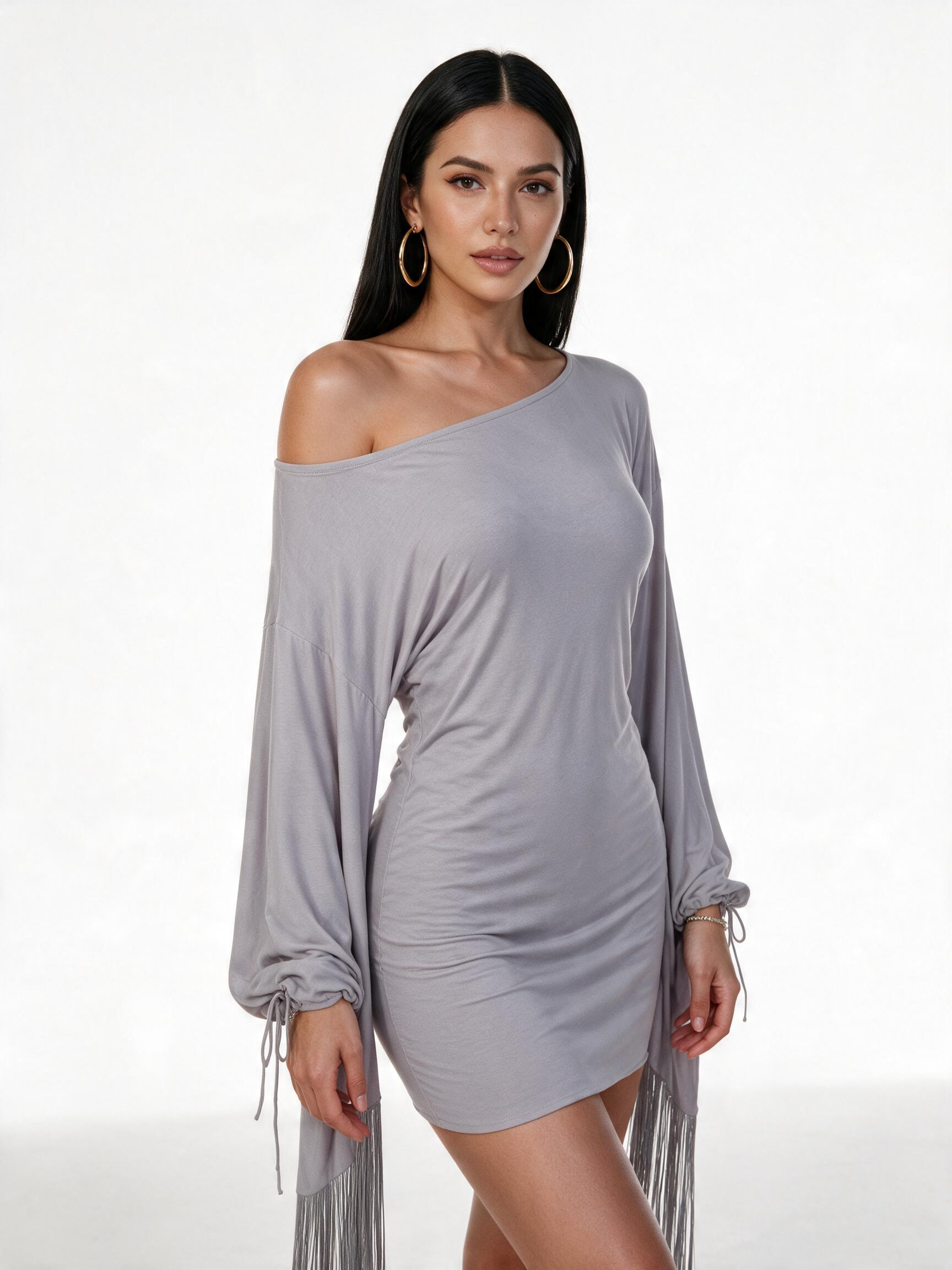 Slim-Fit Flared Mini Dress