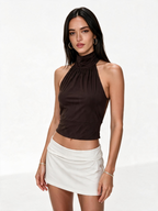 Backless High-Neck Crop Top